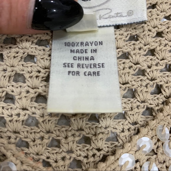 Oscar de la Renta beaded embroidered top Sz Small - Picture 7 of 7